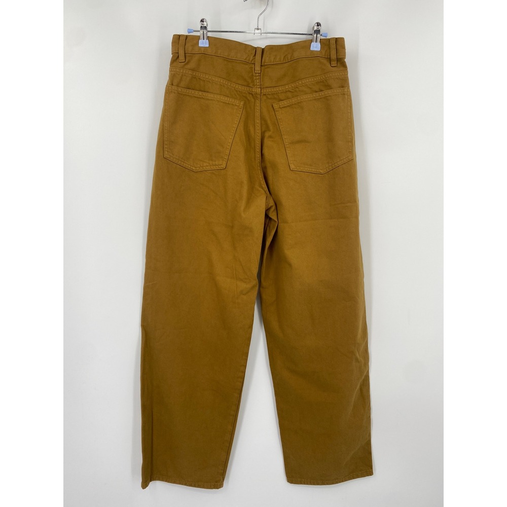 Uniqlo U Denim Pleated Pants Women 27 Brown High Rise Tapered 471631 - Picture 4 of 5